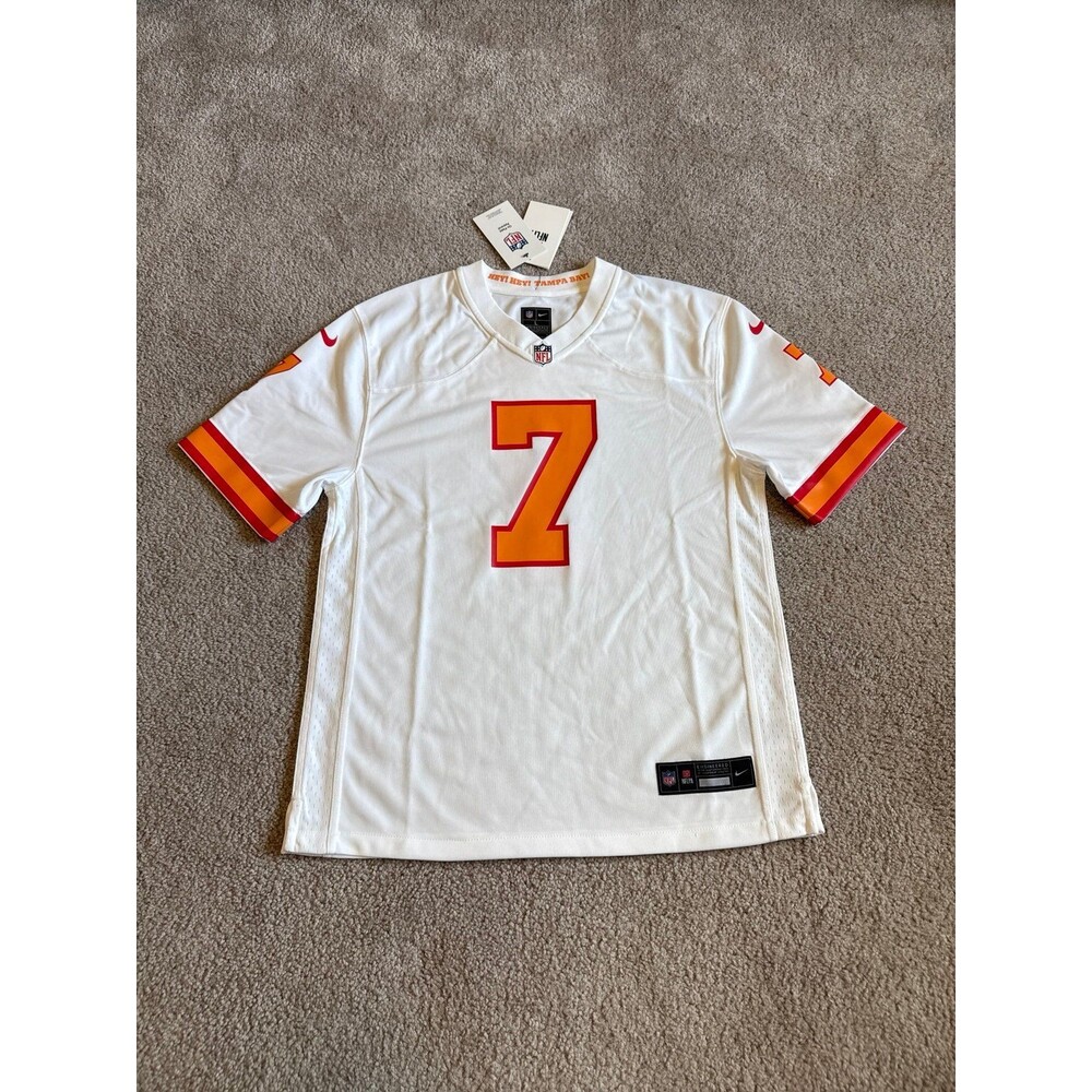 Bucky Irving Tampa Bay Buccaneers White Creamsicle NWT Youth NFL Jersey Size L